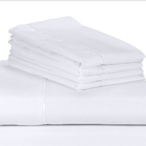 Luxury White Bedding King Set With 4 Pillow Cases